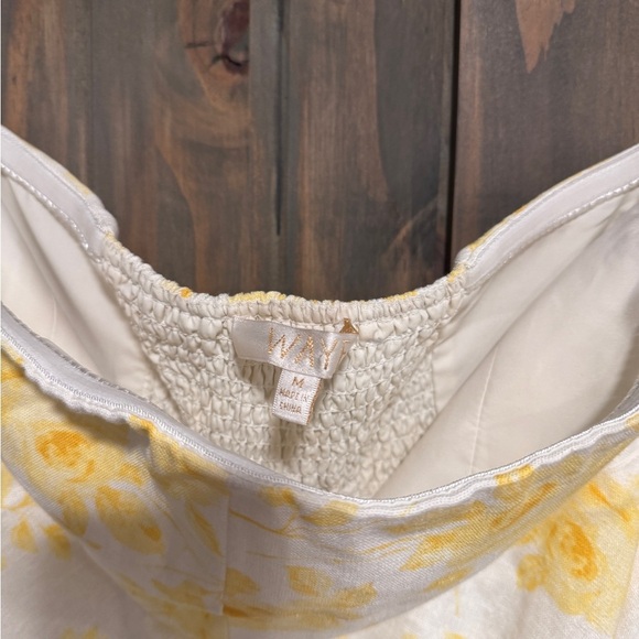 WAYF All Yours Linen Yellow Dress M - Picture 8 of 8